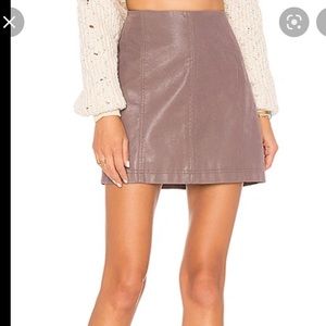 Free people mauve leather skirt. Size 6